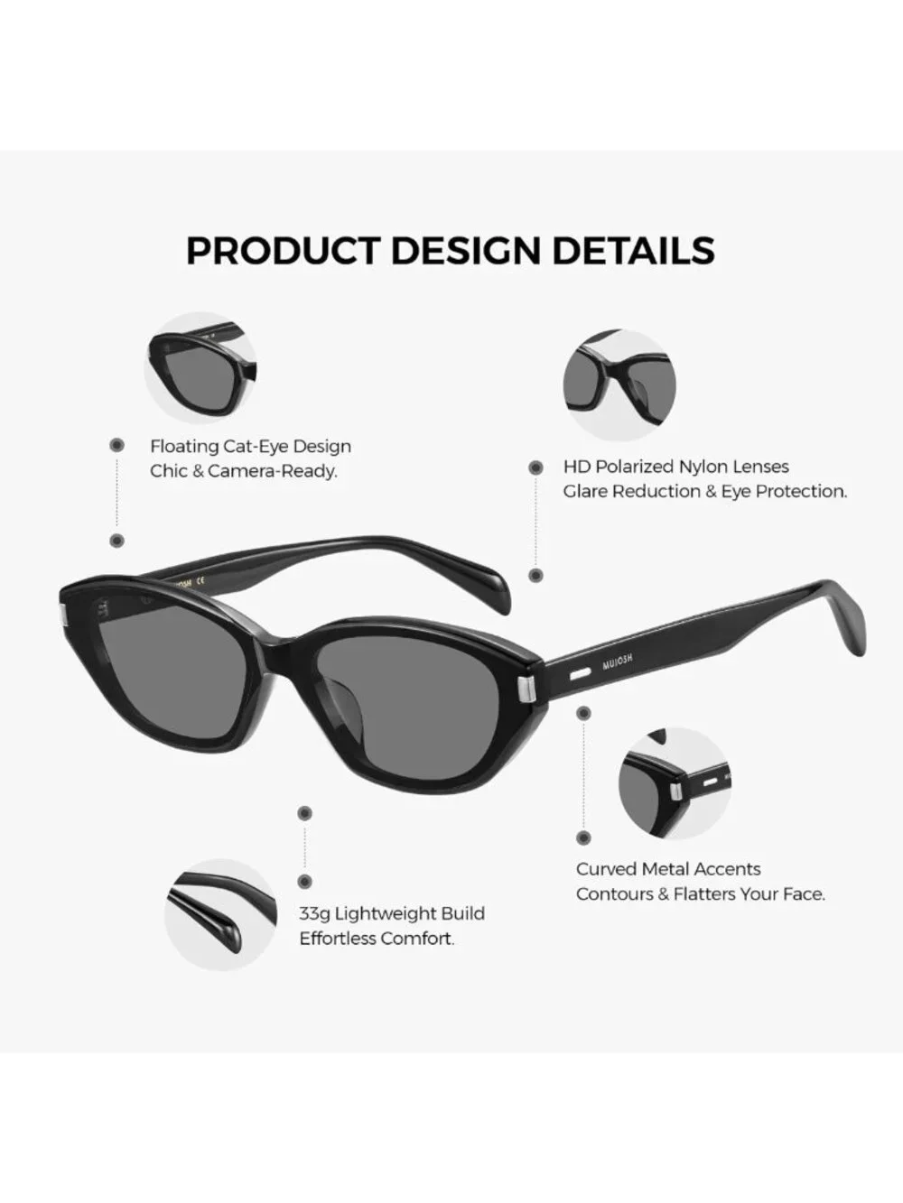 Chic Retro Cat-Eye Sunglasses for Women & Men - UV400 Polarized Protection